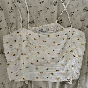 Hollister sunflower crop tank top